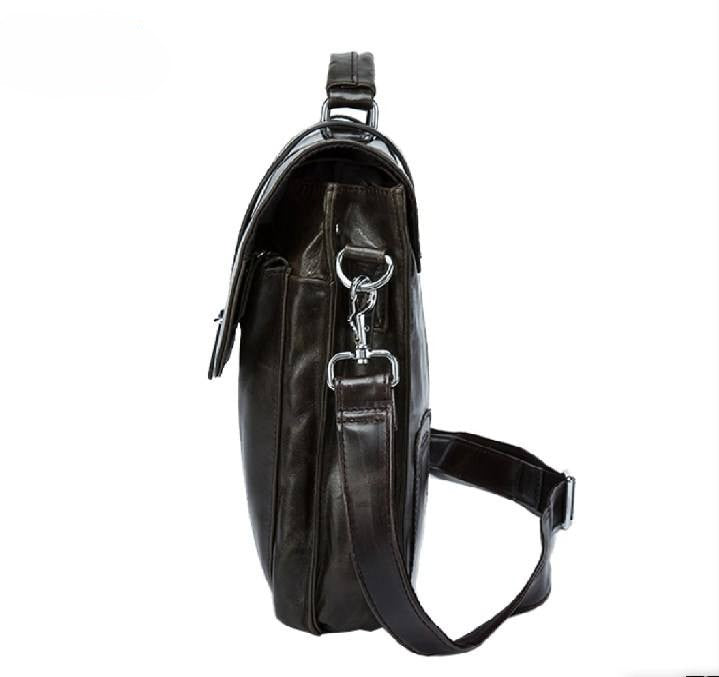 Leather Flap-Over Briefcase for Men
