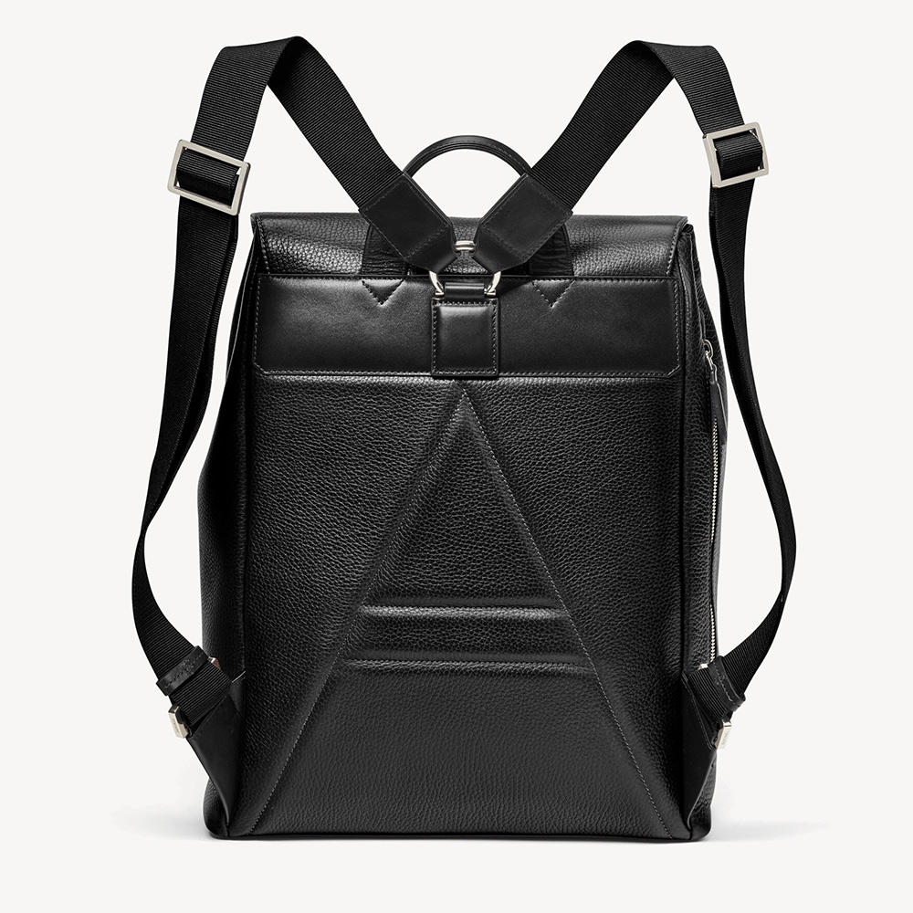Minimalist Pebbled Leather Drawstring Backpack