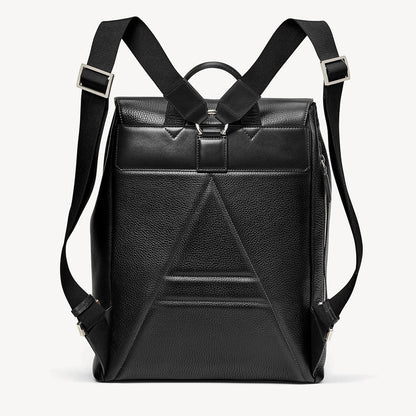 Minimalist Pebbled Leather Drawstring Backpack