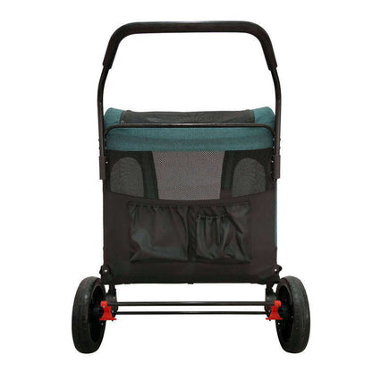 4-Wheel Foldable Pet Outdoor Stroller Carrier