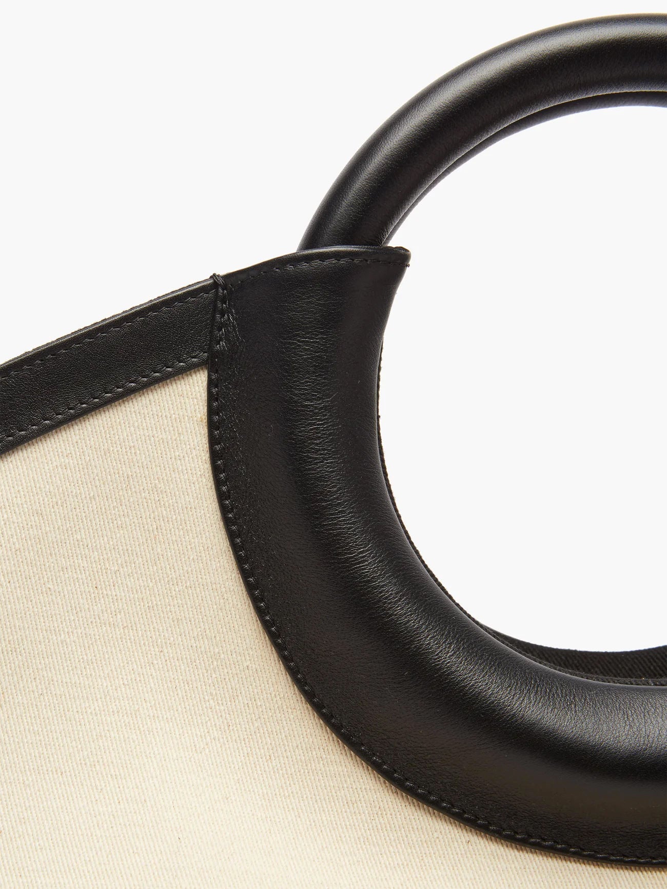 Two-Tone Canvas Shopping Bag with Ring Handle