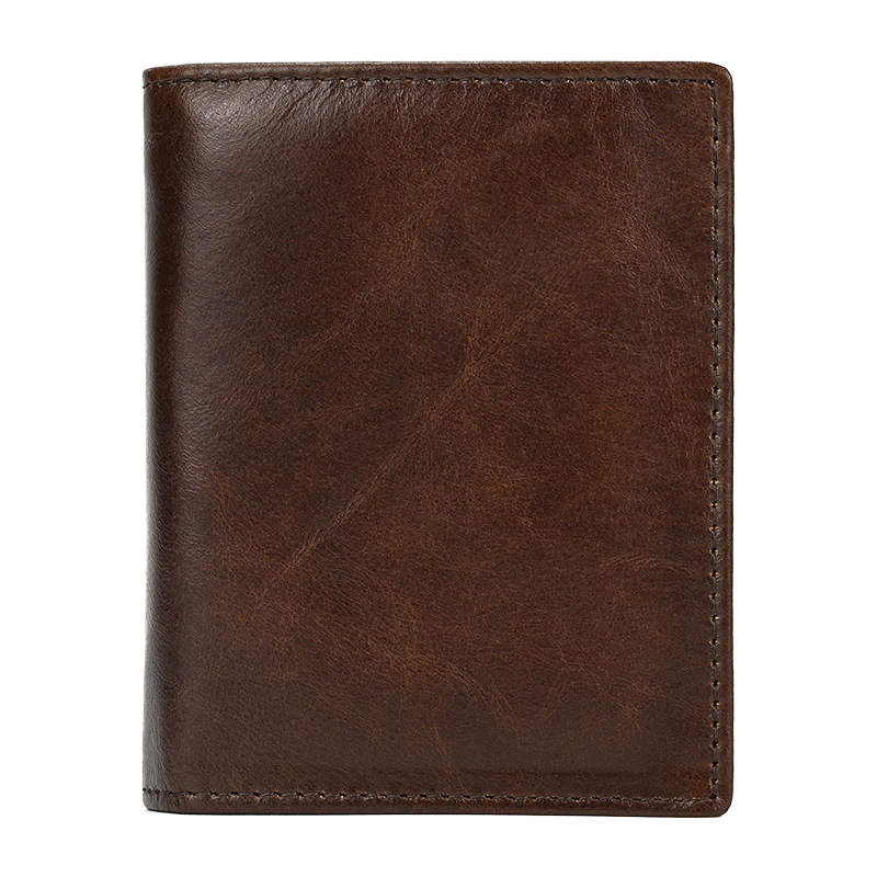 Slim RFID-Blocking Leather Coin Purse Wallet