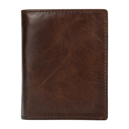Slim RFID-Blocking Leather Coin Purse Wallet