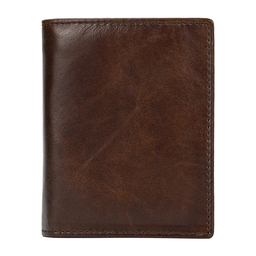Slim RFID-Blocking Leather Coin Purse Wallet