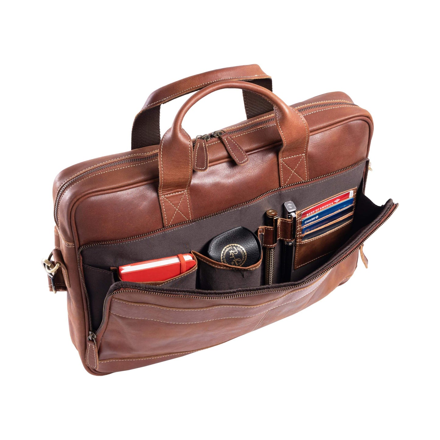 Vintage PU Leather Briefcase with Large Capacity