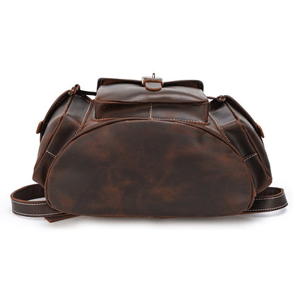 Vintage Genuine Leather Drawstring Backpack