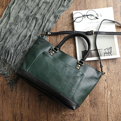 Retro Genuine Leather Shopping Bag