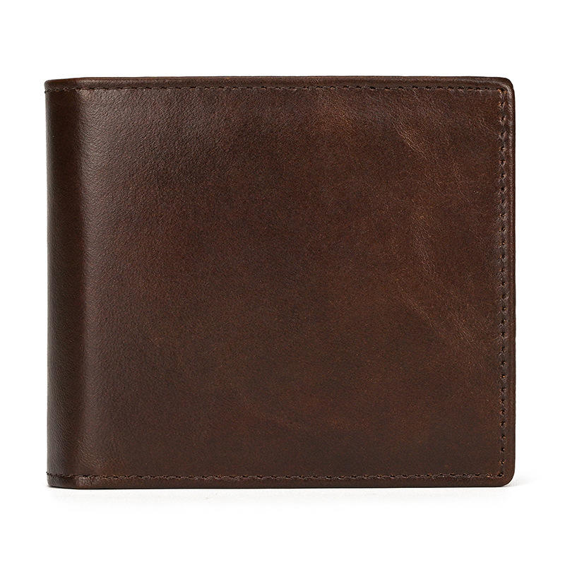 Slim RFID-Blocking Leather Coin Purse Wallet
