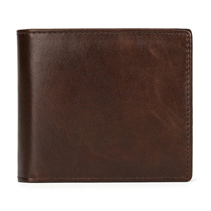 Slim RFID-Blocking Leather Coin Purse Wallet
