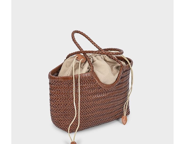 Handwoven Leather Shopping Bag