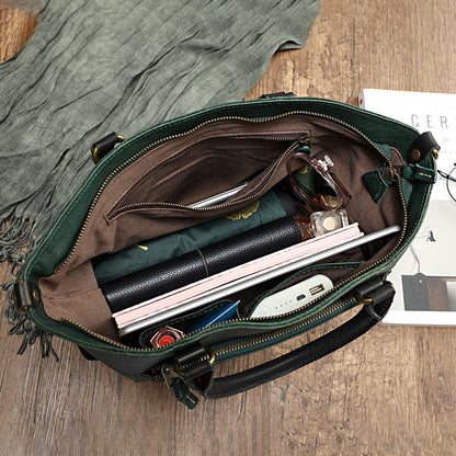 Retro Genuine Leather Shopping Bag