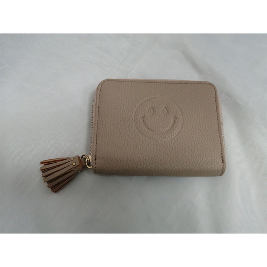 Smiley Face PU Leather Coin Purse with Tassel