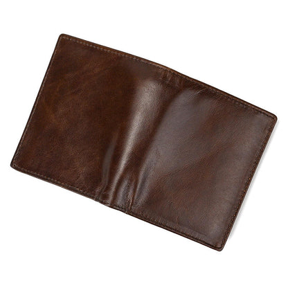 Slim RFID-Blocking Leather Coin Purse Wallet