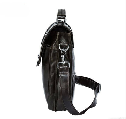 Leather Flap-Over Briefcase for Men