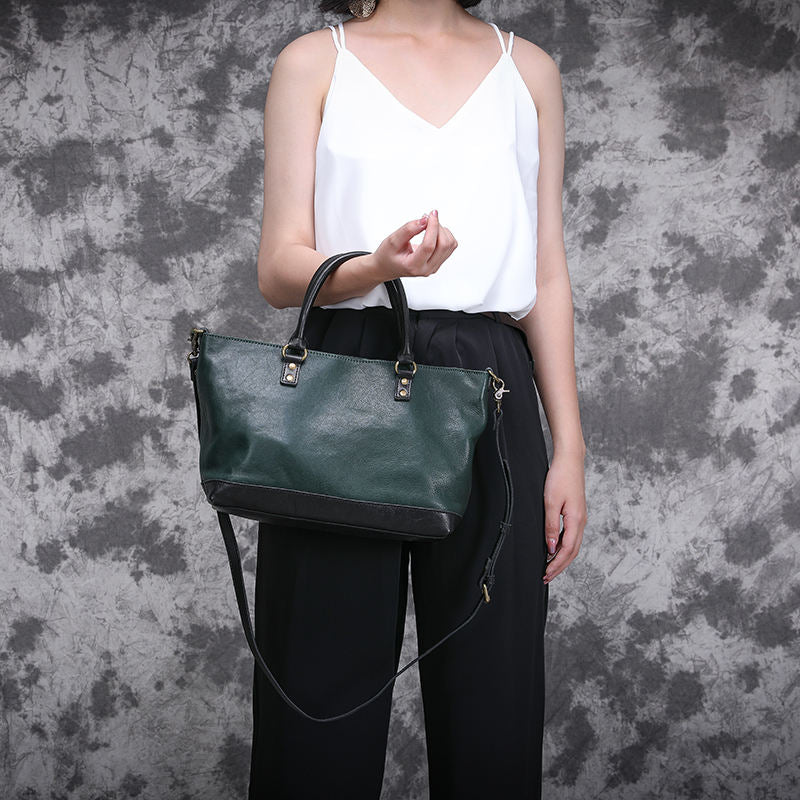 Retro Genuine Leather Shopping Bag