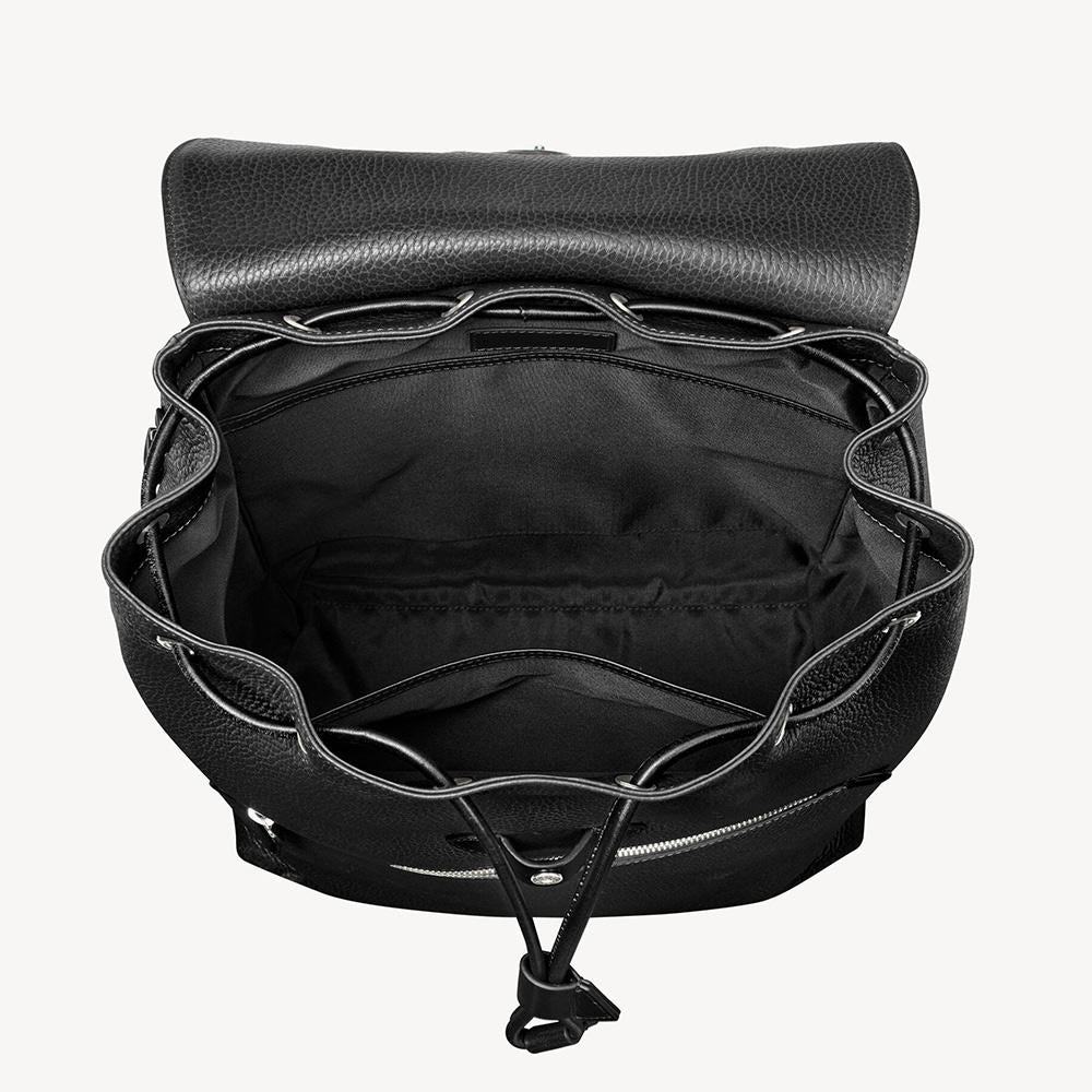 Minimalist Pebbled Leather Drawstring Backpack