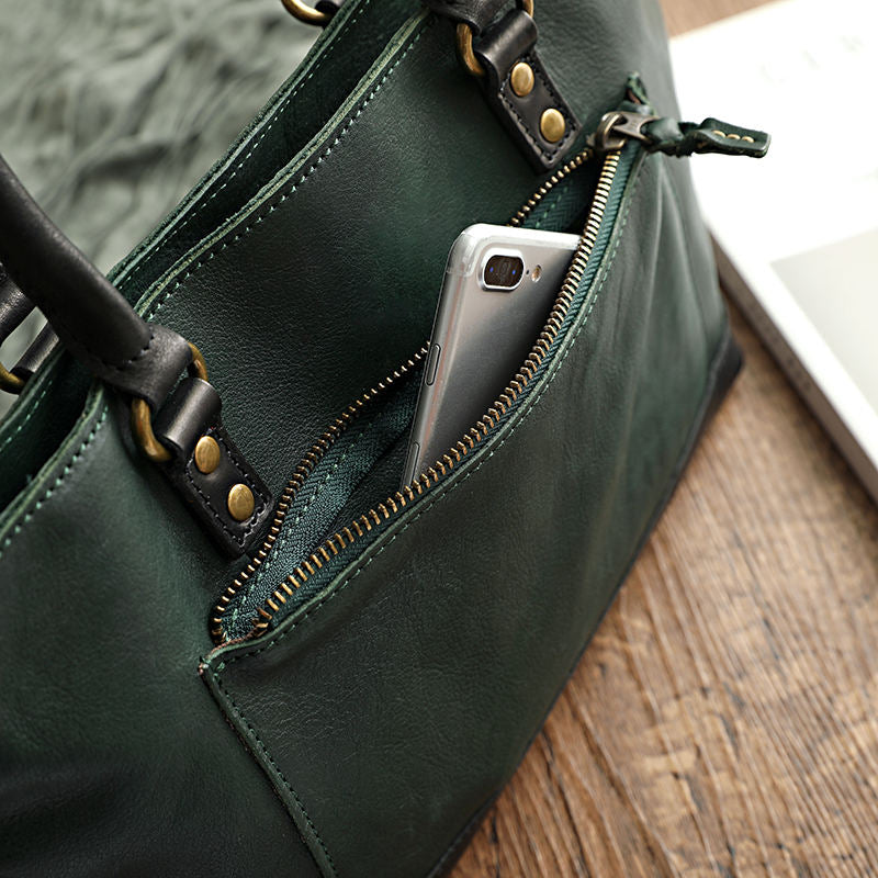 Retro Genuine Leather Shopping Bag