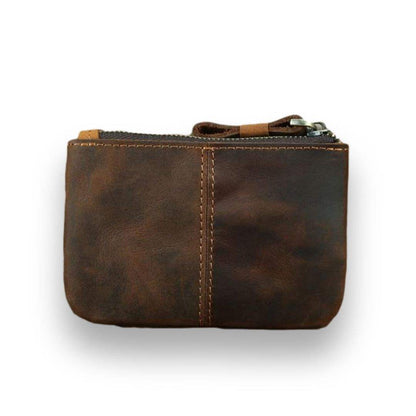 Handmade Full-Grain Leather Coin Purse with YKK Zipper