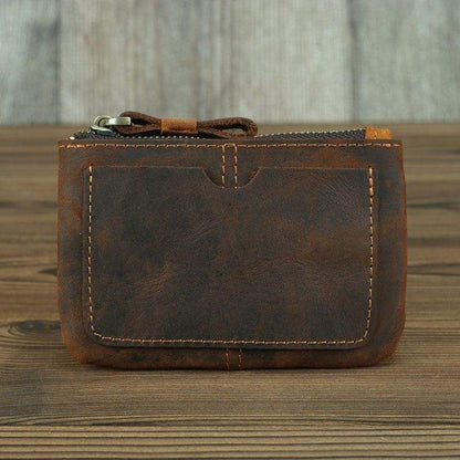 Handmade Full-Grain Leather Coin Purse with YKK Zipper